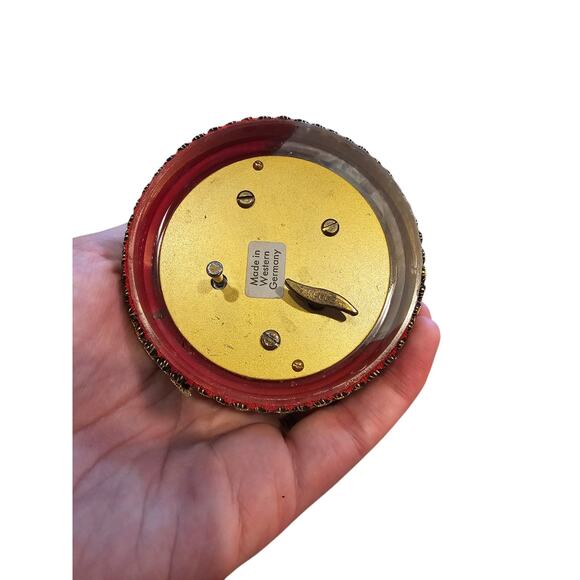 Vintage Reuge Music Box Bell Nativity Ornament Velvet Christmas Bell Musical - Picture 5 of 6